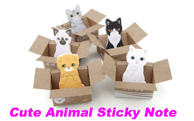 5 PC/VEĽA Zvierat-ako lístok s poznámkou, Cute Cat & Dog Memo Pad pre Školy