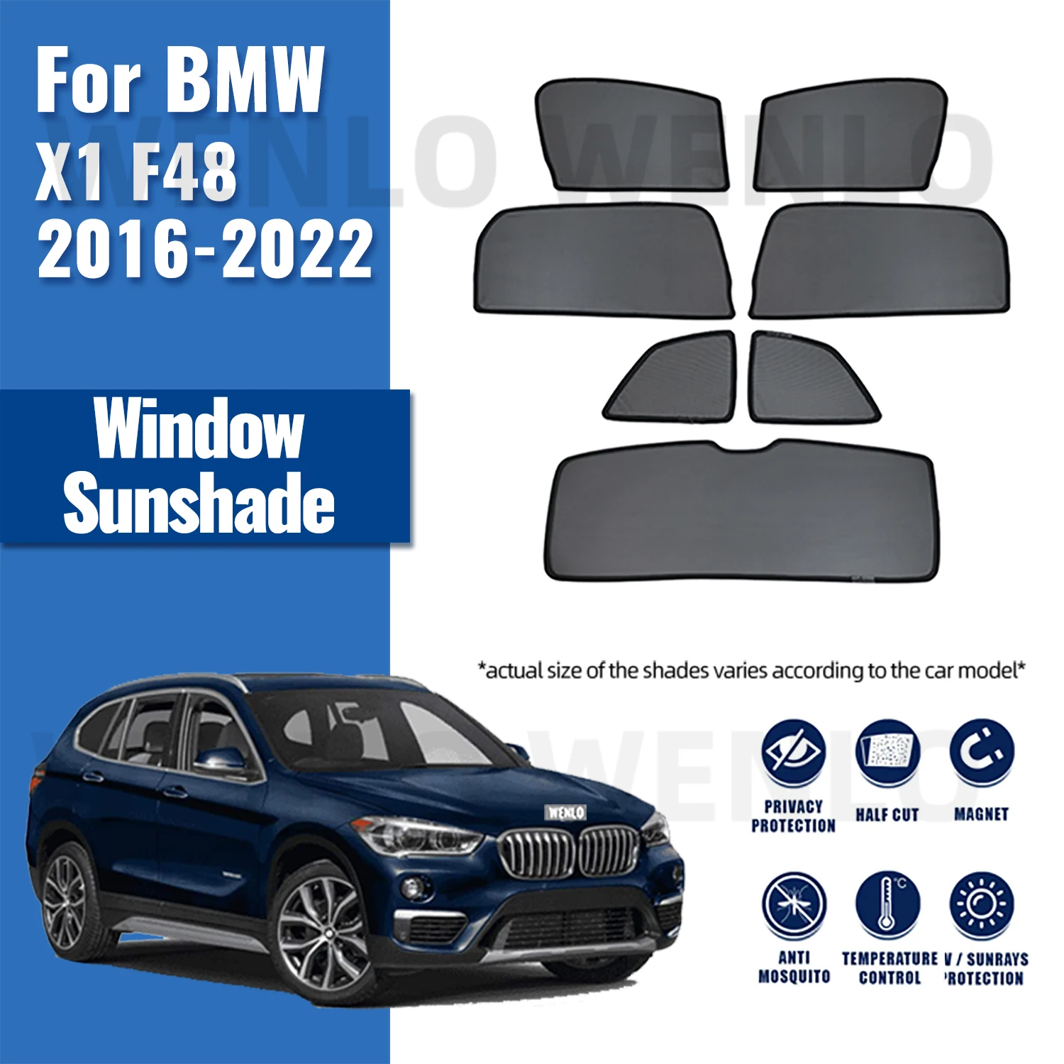 Pre BMW X1 F48 2016-2023 Auto Bočné Okno Protislnečnú Clonu Predné Sklo slnečník Solárna Ochrana Parasol Deti Záclony
